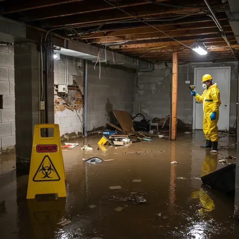 Flooded Basement Electrical Hazard in Frederic, WI Property